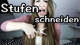 Haare selbst schneiden  STUFENSCHNITT  Lenas Lifestyle [upl. by Hermina]