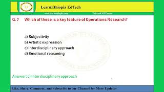 Operations Research  Model Exit Exam for Business Management [upl. by Genny]