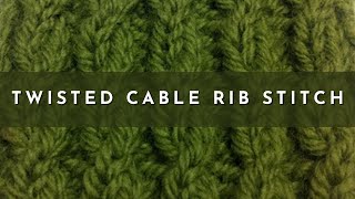 How to Knit The Twisted Cable Rib Stitch  Knitting Stitch Pattern  English Style [upl. by Suneya]