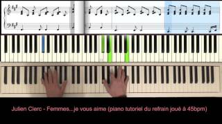 Julien Clerc  Femmesje vous aime piano tutoriel [upl. by Tobin]