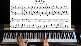 Dark Eyes Очи чёрные  Piano Tutorial [upl. by Nit995]