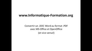 Convertir un DOC en PDF et un PDF en DOC avec Microsoft Word OpenOffice et Adobe Reader [upl. by Macfadyn]