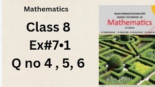 class 8 Mathematics Ex7•1 Q no 4 5 6 from NBF book [upl. by Kere]