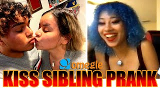 Omegle Trolling Ep1  Kiss my Sibling Prank on Omegle [upl. by Ellehctim]