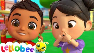 Heads Shoulders Knees and toes  Lellobee by CoComelon  Nursery Rhymes and Songs for Kids [upl. by Yraunaj707]