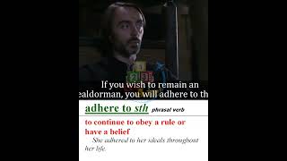 Adhere to something  Meaning Pronunciation Usage  Learn English with TV Shows amp Movies [upl. by Claudius46]