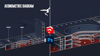 Axonometric Diagram using Sketchup amp Photoshop [upl. by Adama160]