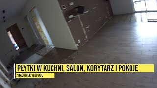 Klejenie płytek drewnopodobnych na podłodze w kuchni salonie korytarzu i w pokojach vlog 86 [upl. by Wendell]