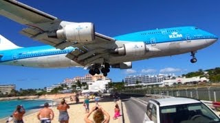 NEW Boeing 747 LOW Landing amp Jet Blast at SXM St Maarten [upl. by Antipus380]