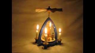 German Candle Carousel Blue Arch Nativity [upl. by Ahsykal58]