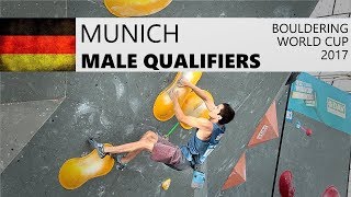 Munich Bouldering World Cup 2017  Male Qualifiers [upl. by Valentia416]