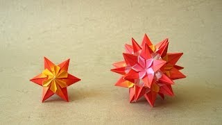 Origami Instructions Sparaxis Star and Kusudama Ekaterina Lukasheva [upl. by Emelda789]