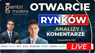 PORANNY PRZEGLĄD RYNKÓW  ANALIZY LIVE 19082024  KacperW i Hiri [upl. by Ahsienel]