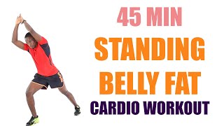 Standing Belly Fat Cardio Workout 45 Minute Flat Belly Workout No Jumping 🔥 450 Calories 🔥 [upl. by Aimehs]