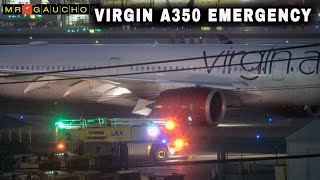 BIG EMERGENCY  VIRGIN A350 LANDS WITH NO THRUST REVERSERS amp BRAKES SMOKING [upl. by Ahto]