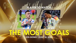 BALLON DOR 2024  THE MOST GOALS  LAUTARO MARTINEZ vs JAMAL MUSIALA  COPA AMERICA vs EURO 2024 [upl. by Eeresed]