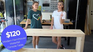 DIY Modern Waterfall Console Table [upl. by Tammy]