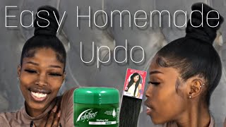 Easy Styling gel bun South African YouTuber [upl. by Ingmar257]