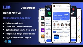 Elera  Online Course amp ELearning React Native App Ui Kit [upl. by Ennasor945]