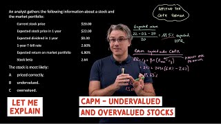 CAPM  undervalued and overvalued stocks for the CFA Level 1 exam [upl. by Seligman]