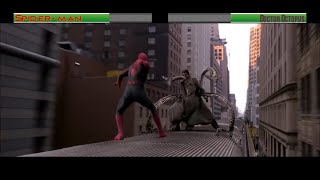 Spiderman vs Doctor Octopus Train Fightwith healthbars [upl. by Garrik]