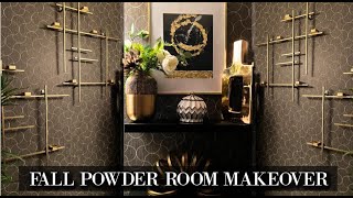 🍁🍂HOUSE TO HOMEFALL DECORATE WITH MEFALL POWDER ROOM DECORATING🍁🍂 [upl. by Jamey937]