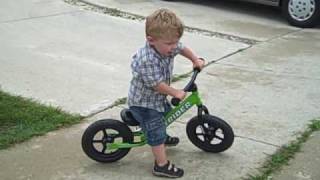 Mason and his strider bike the first week striderkidscom [upl. by Ettena449]