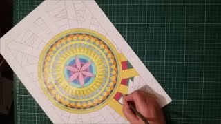 Geometric Art with Artist Janette Oakman 5  Sun Mandala  How to Create a Mandala [upl. by Wyly]