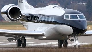 Best Looking Gulfstream G650 Landing amp Take Off at Bern Airport [upl. by Nilcaj]