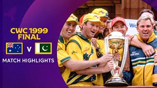 Cricket World Cup 1999 Final Australia v Pakistan  Match Highlights [upl. by Hcelemile995]