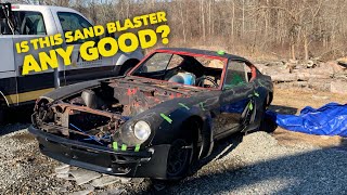 Harbor freight sand blaster on a 46 year old Datsun [upl. by Redd]