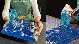 Minibricks Incredibly Complex Diorama of a WATER ELEMENTAL made from Epoxy Resin [upl. by Kaiulani730]