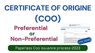 How to Apply Certificate of Origin COO Online Process  SAFTA  GSP  SAFTA  DGFT Portal safta [upl. by Chemash387]