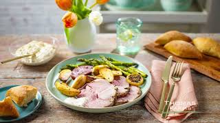 Roasted Lemon Herb Bone in Leg of Lamb with Lemon Dijon Aioli Recipe Video [upl. by Ainnet376]