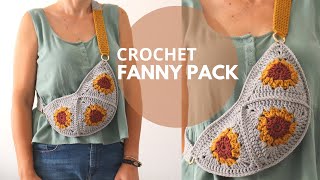 How To Crochet A Fanny Pack Bag  Easy Tutorial [upl. by Elora]