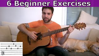 6 Beginner Fingerstyle Rhythm Patterns  Guitar Lesson Tutorial w TAB [upl. by Ludba869]