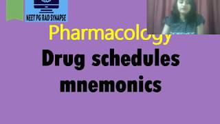 Pharmacology mnemonics  Drug schedules  AIIMS NOV 2018 [upl. by Ainig]