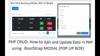 PHP CRUD Bootstrap Modal Edit and Update Data into Database in PHP [upl. by Yenahteb]