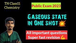 Gaseous State in One Shot 💥All important questions Super Fast Revision 💪TN Class11 [upl. by Paulsen161]