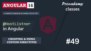 49 HostListner in Angular  Creating amp Using Custom Directive  A Complete Angular Course [upl. by Ichabod530]