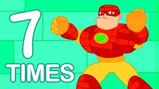 7 Times Table Song with Super Heroes  Multiplication Song for Kids  Learn Math for Preschoolers [upl. by Ioved]