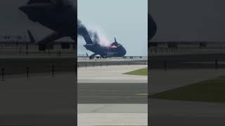 C17 Globemaster Nails CRAZY Landing at Hong Kong Airport [upl. by Eimmij]