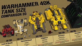 Warhammer 40k Tanks Size Comparison 3D [upl. by Wat]