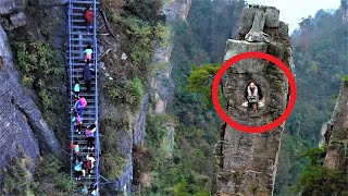 The Most Dangerous Cliff Road to School  Rural Life on the Cliff  Amazing lifestyle [upl. by Nauqat]