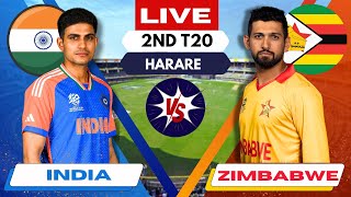 🔴 Live INDIA vs ZIMBABWE 2nd T20  IND vs ZIM Live cricket match Today  Live Score amp Commentary [upl. by Ardath]