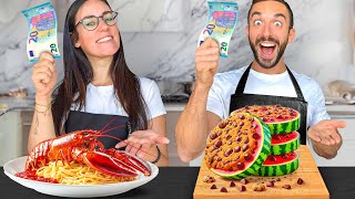 20€ A TESTA chi cucina il MENÙ MIGLIORE vs la MIA RAGAZZA [upl. by Leimad]