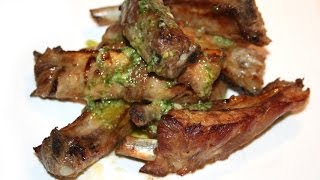 Iberico roasted ribs with garlic sauce parsley and lemon [upl. by Gnuj]