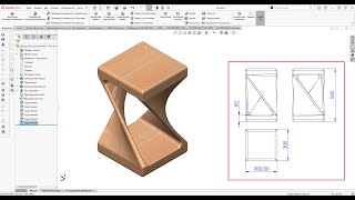 SolidWorks 3D модель для тренировки № 34  Столик [upl. by Sezen]