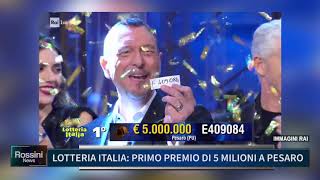 LOTTERIA ITALIA PRIMO PREMIO DI 5 MILIONI A PESARO [upl. by Ayekat]