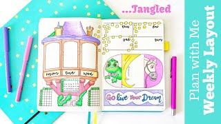 TANGLED  WEEKLY PLAN WITH ME  BULLET JOURNAL [upl. by Elleirua]